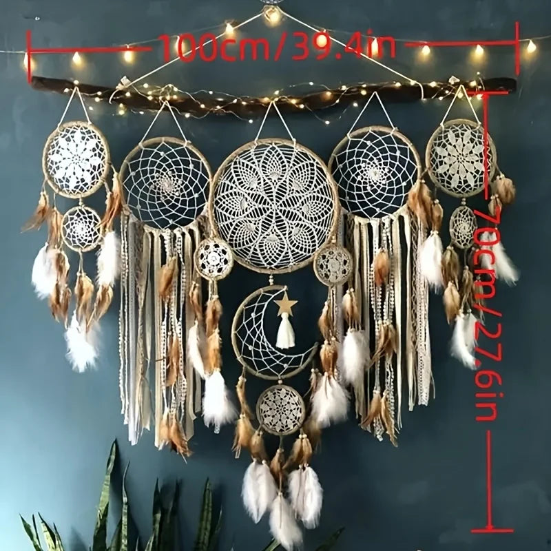 Bohemian Moon And Sun Dream Catcher Decor