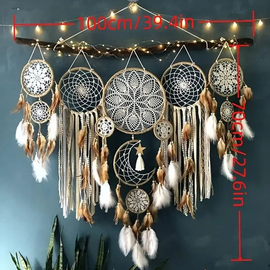 Bohemian Moon And Sun Dream Catcher Decor