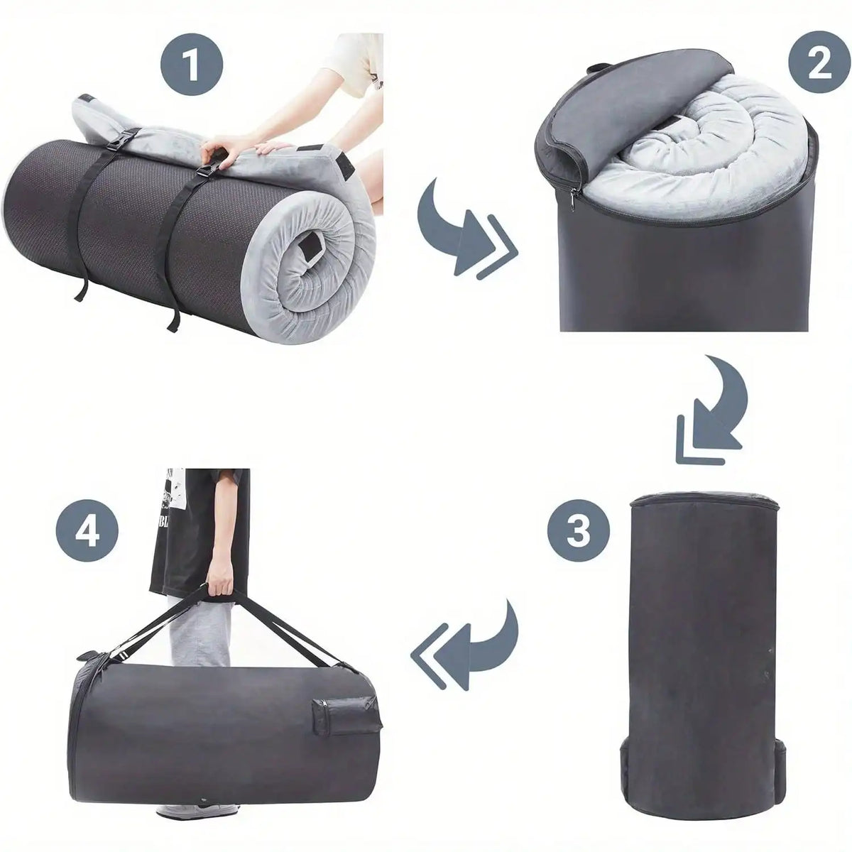 Waterproof Roll Up Camping Memory Foam Pad