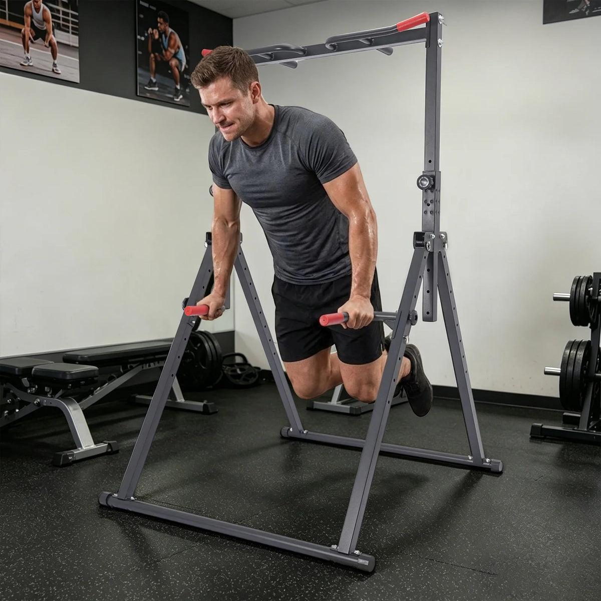 Foldable Adjustable Pull Up Station For Home